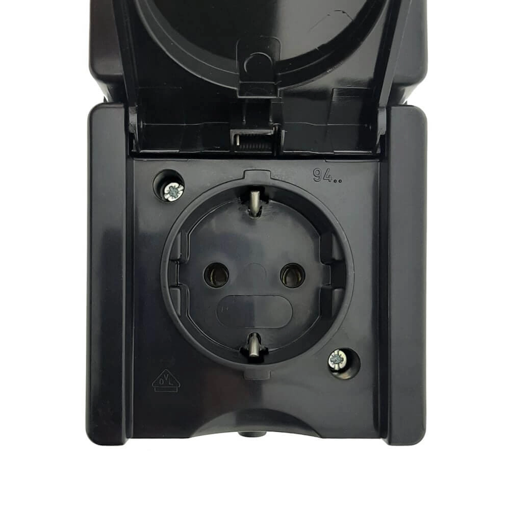 Stopcontact en schakelaar ProAQA zwart Lyora 4008224658942