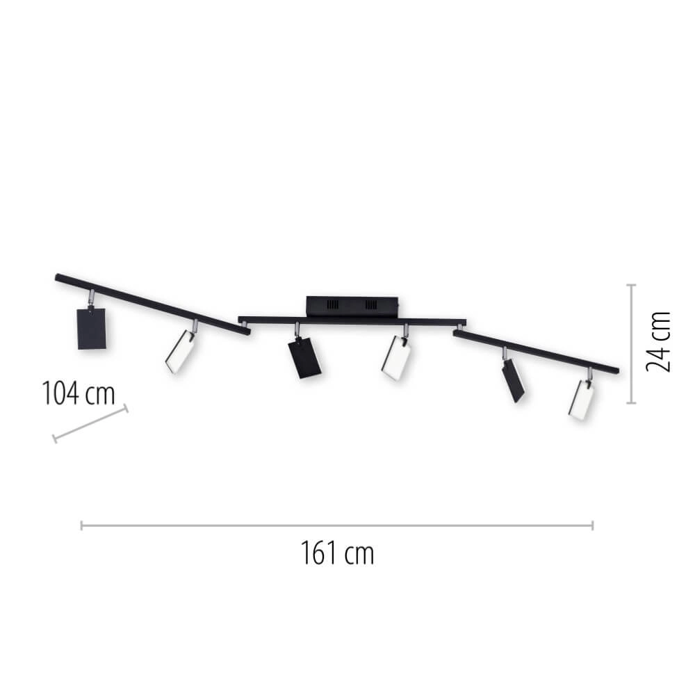 Plafondlamp Pure Mira 6-lichts zwart Paul Neuhaus 4012248359464