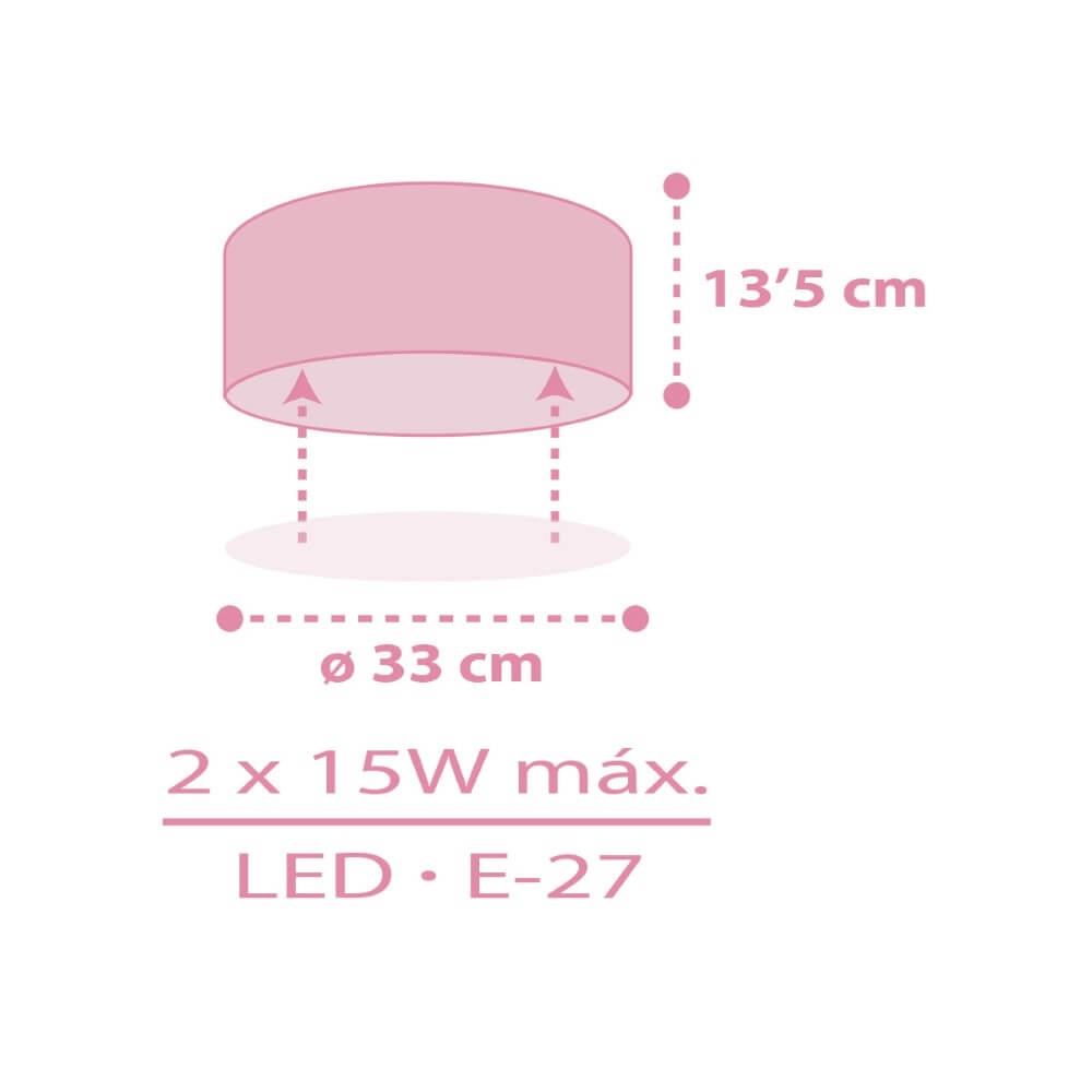 Kinder plafondlamp Color Light Ø 33cm - roze Dalber 8420406002019