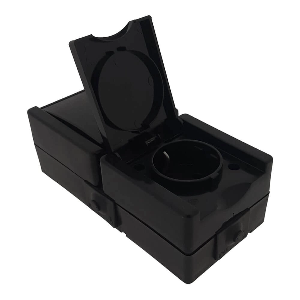 Stopcontact en schakelaar ProAQA zwart Lyora 4008224658942