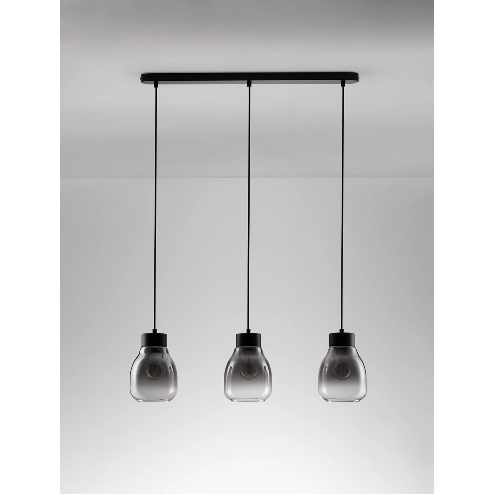Hanglamp Blacu 3-lichts zwart recht Lyora 5212017447494
