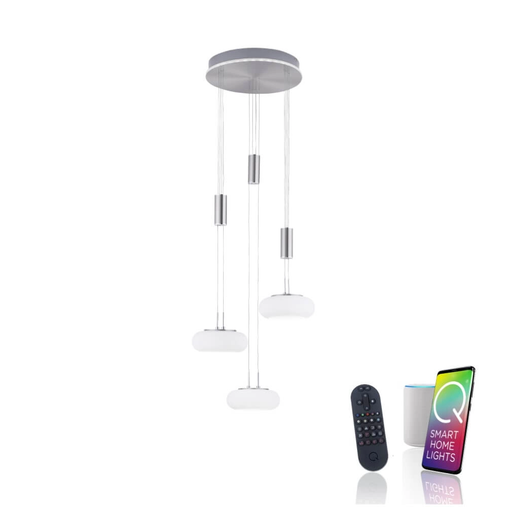 3-lichts hanglamp Q-Etienne metaal rond Paul Neuhaus 4012248350447