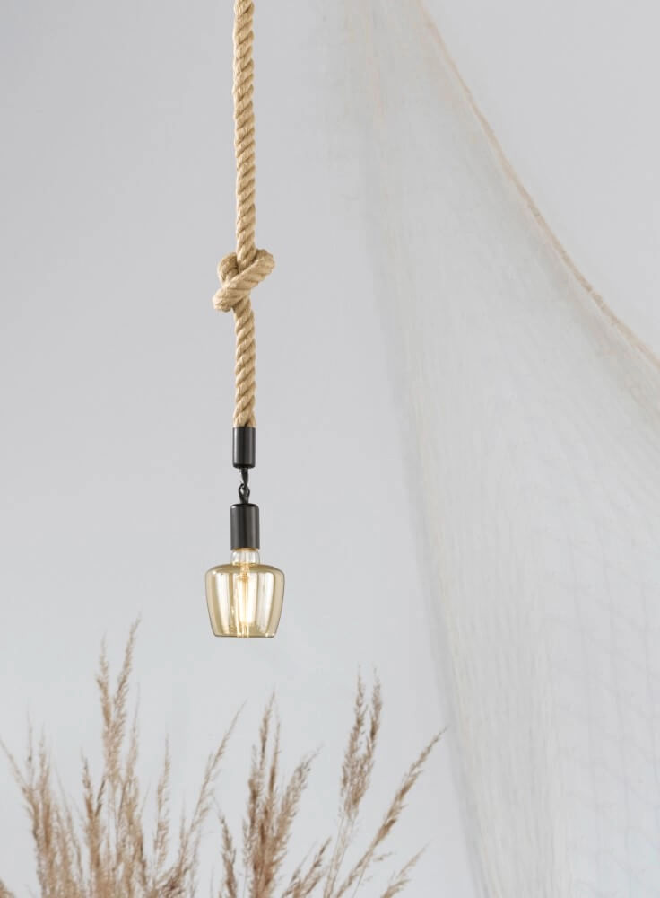 Touw hanglamp Rope zwart Fischer & Honsel 4003694607797