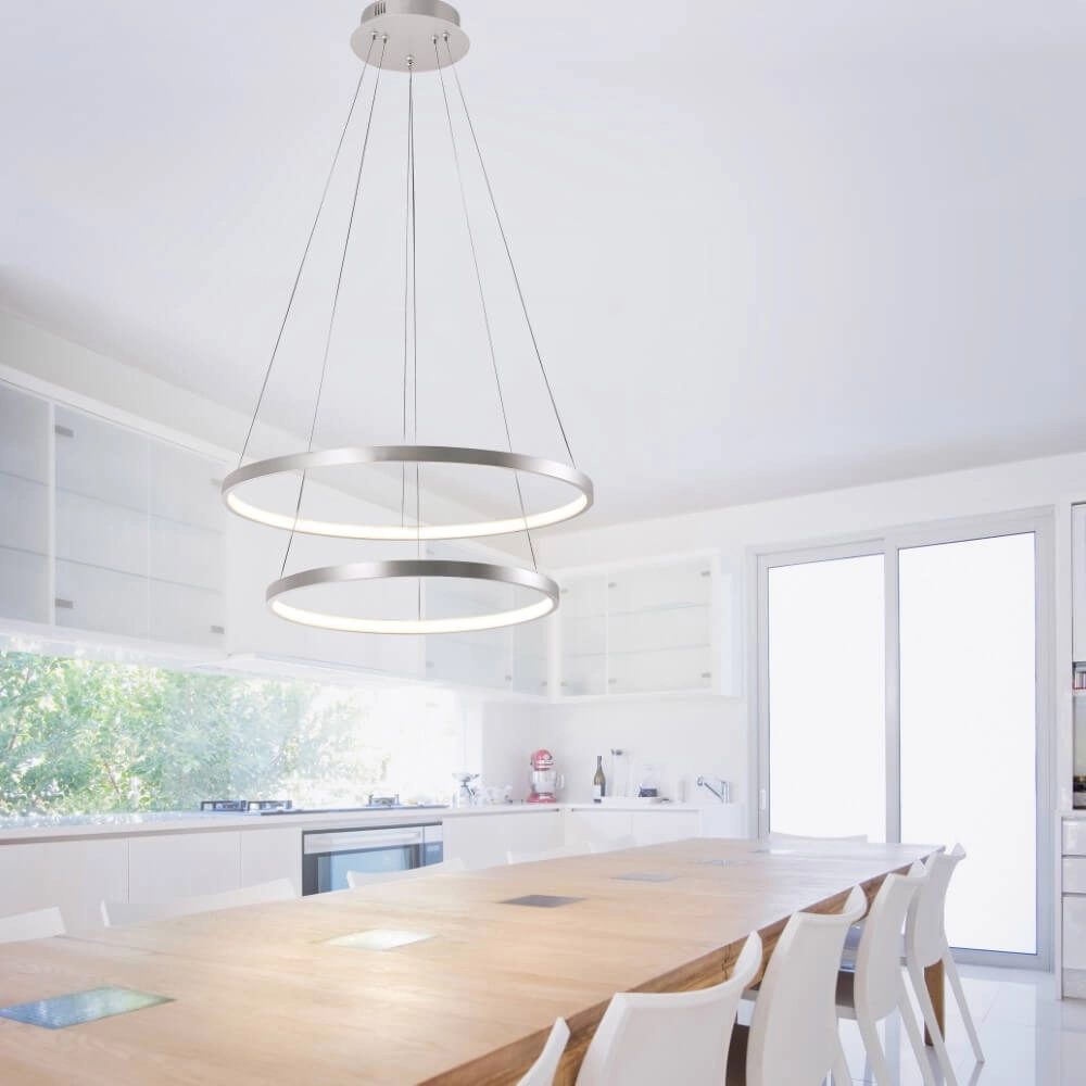 Ronde hanglamp Circle zilver Just Light 4043689960445