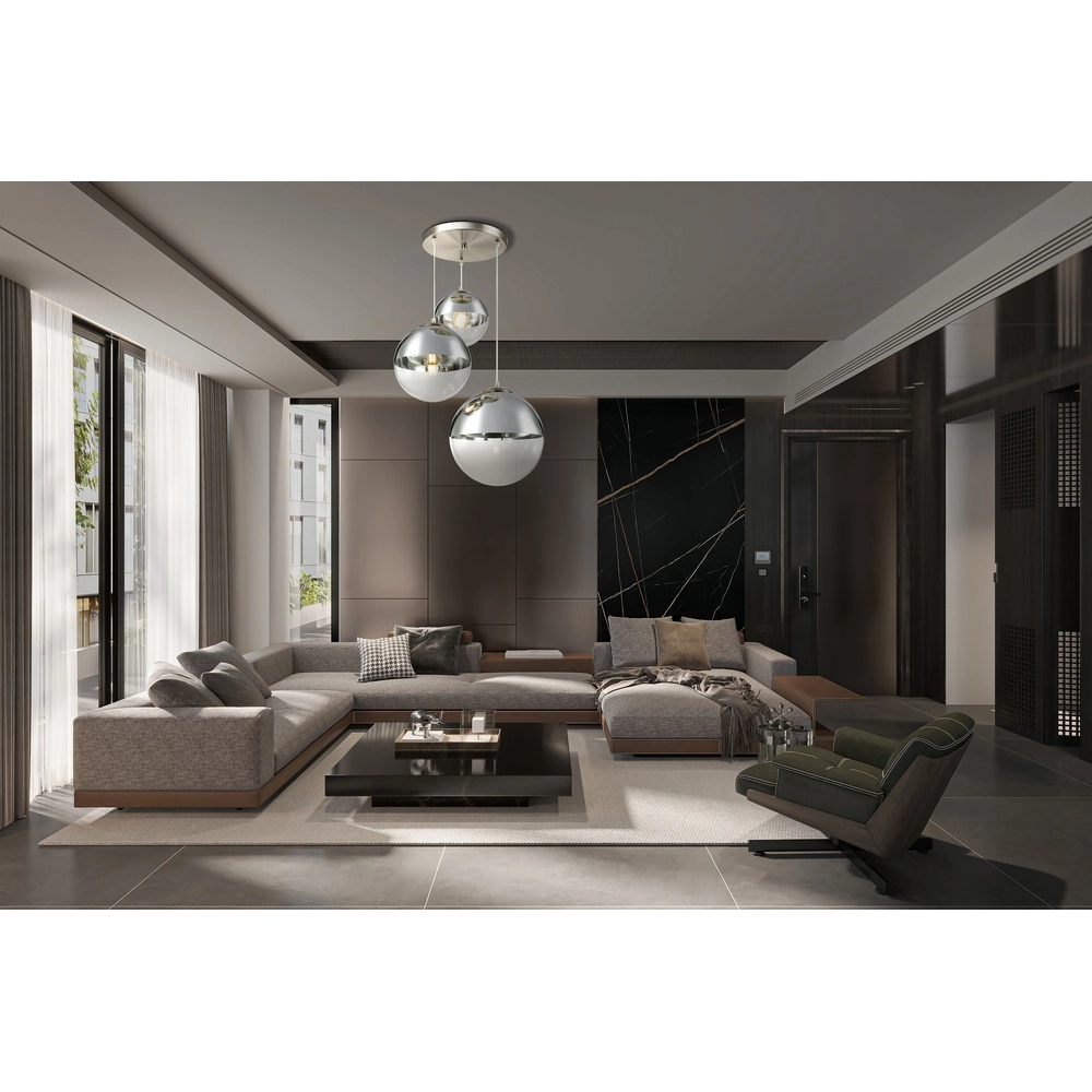 3-lichts hanglamp Varus nikkel Globo 9007371383443