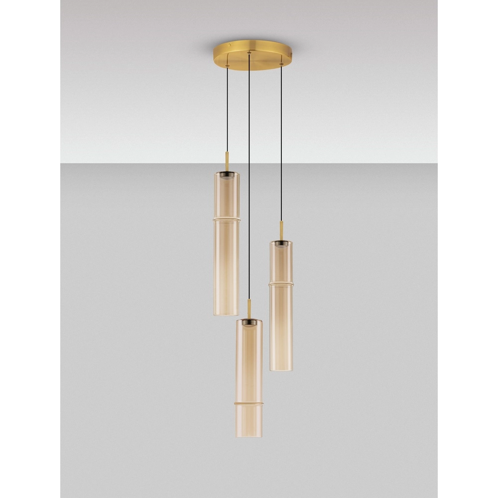 Unieke hanglamp Sano 3-lichts goud Lyora 5212017474049