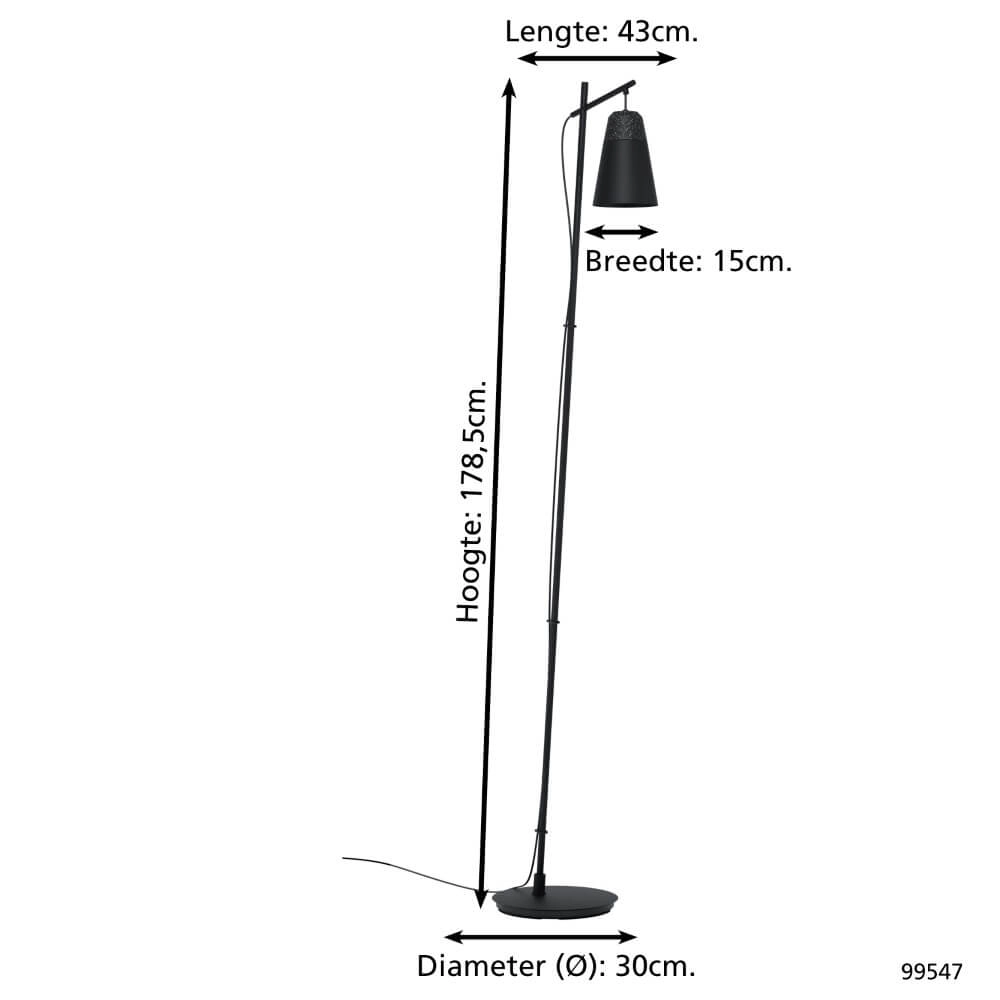 Vloerlamp Canterras zwart Eglo 9002759995478