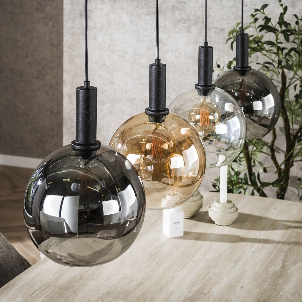 Glazen hanglamp Sfera 4x Ø 25cm - gekleurd glas Lyora 8716803512375