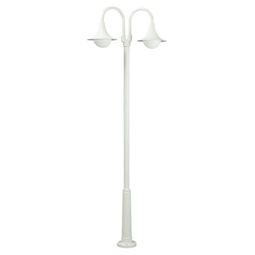 Lantaarnpaal buiten Lanor 2-lichts - wit