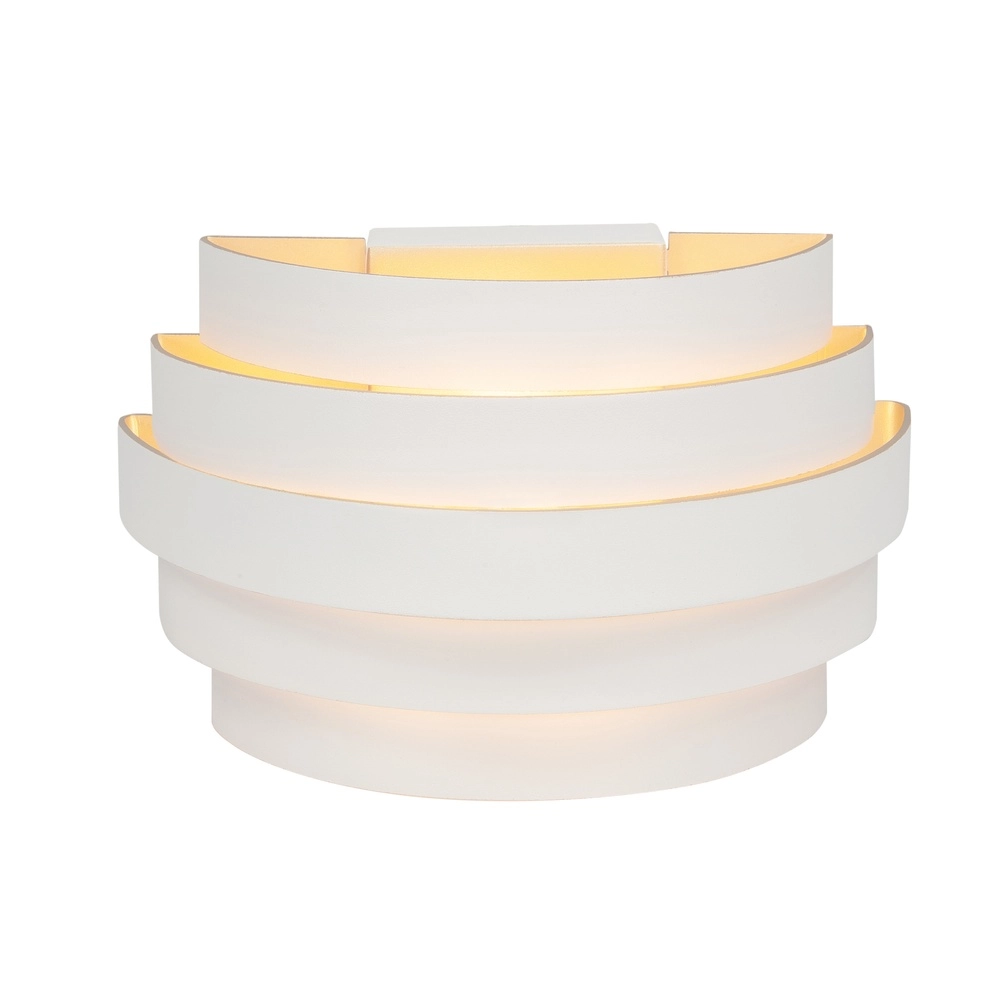 Design wandlamp Scudo wit met goud 20cm