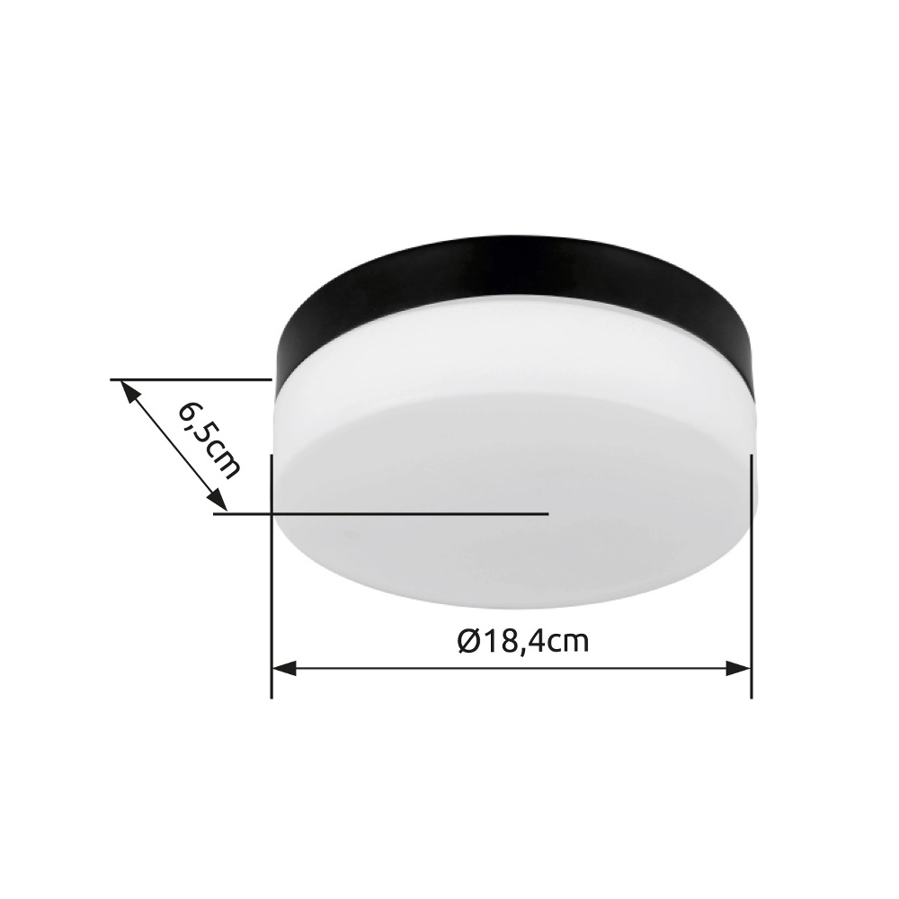 Design plafonniere Vranos zwart voor buiten Ø 18,4cm Globo 9007371434763