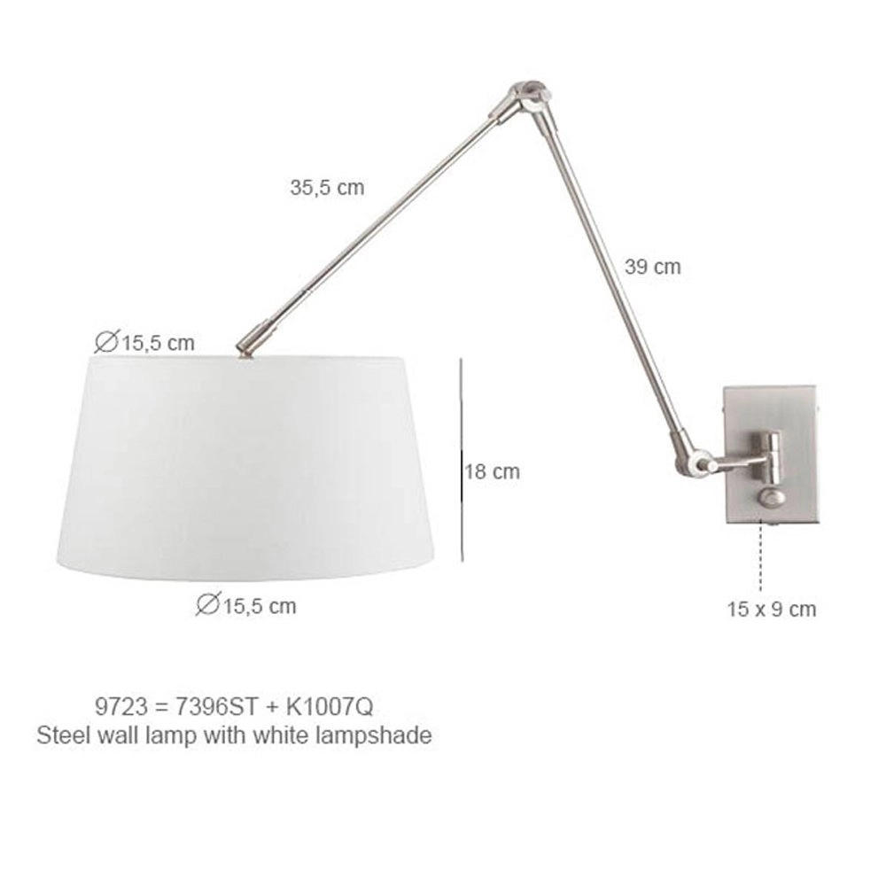 Schemerlamp Gramineus witte met kap Steinhauer 8712746093780