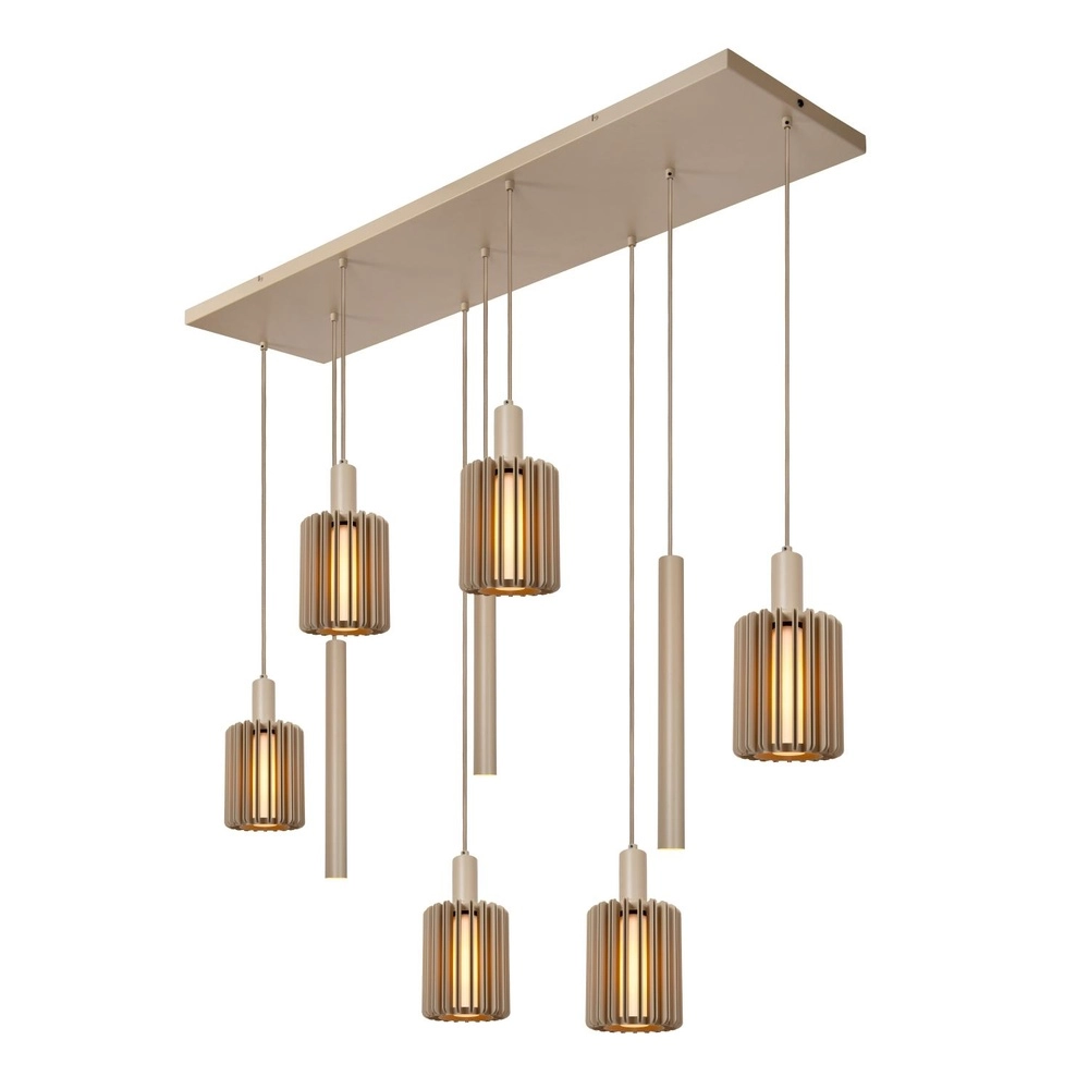 9-lichts hanglamp Lambres taupe Lucide 5411212452993