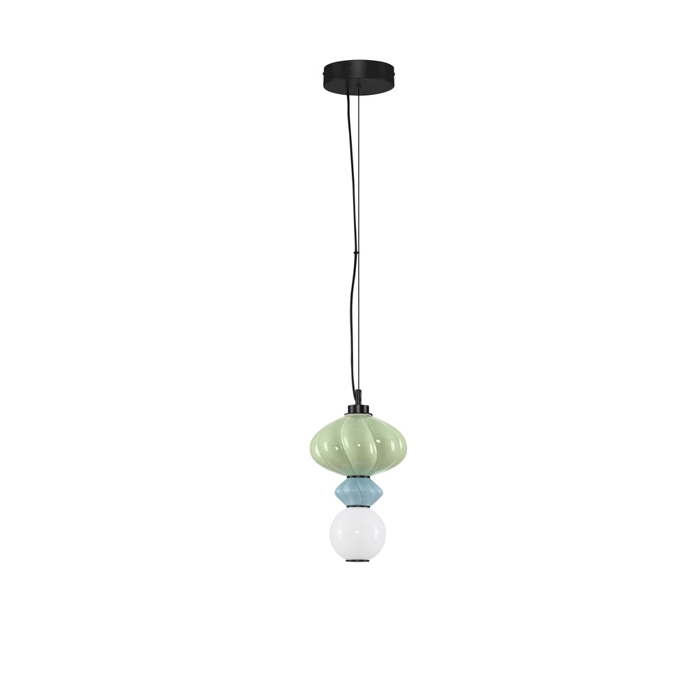 Hanglamp Oneta groen - blauw -wit