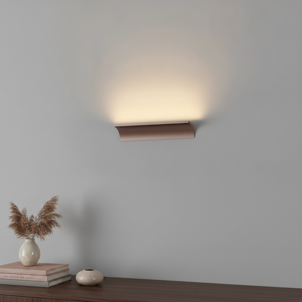 Indirecte wandlamp Malibu Up - brons geborsteld