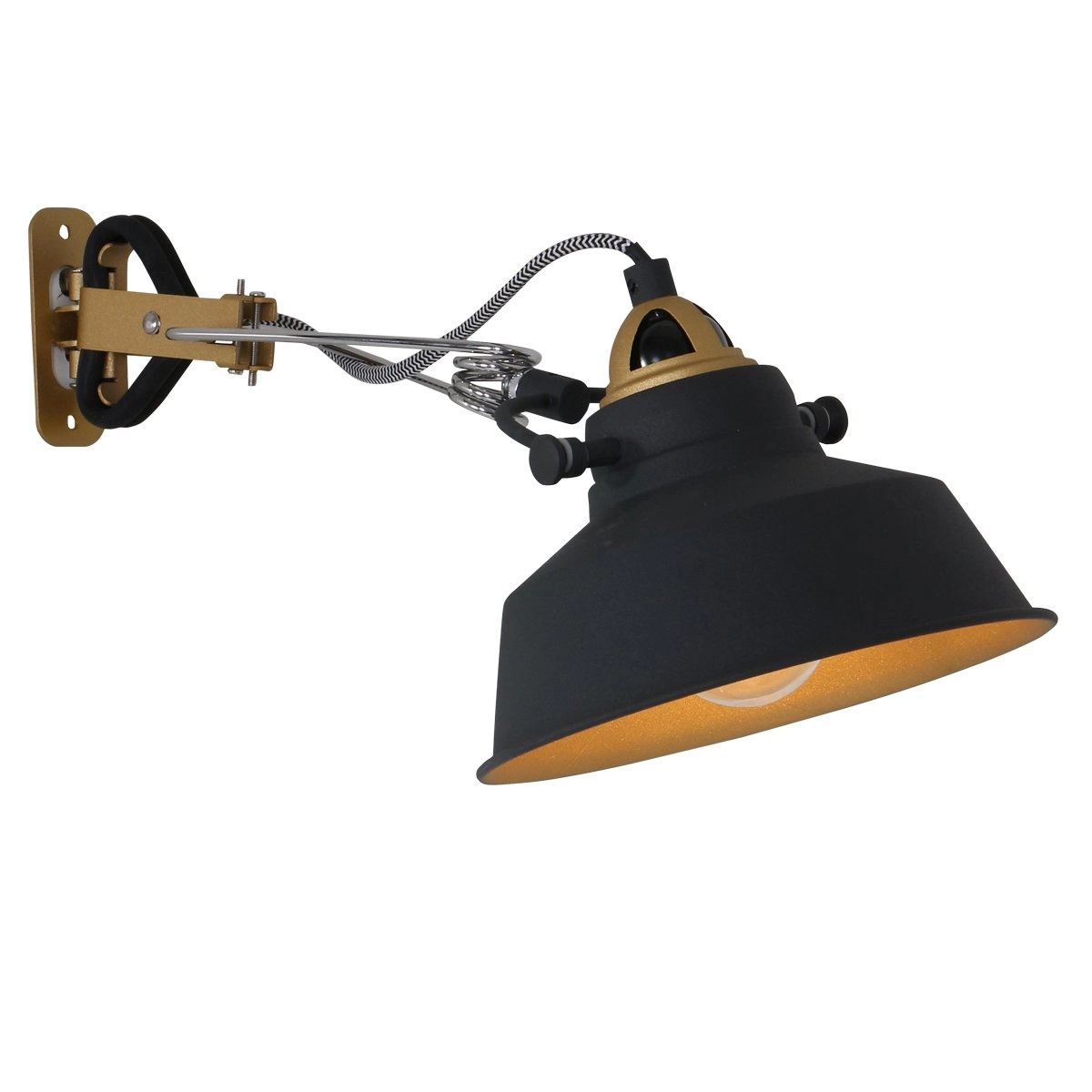 Wandlamp Mexlite zwart met goud