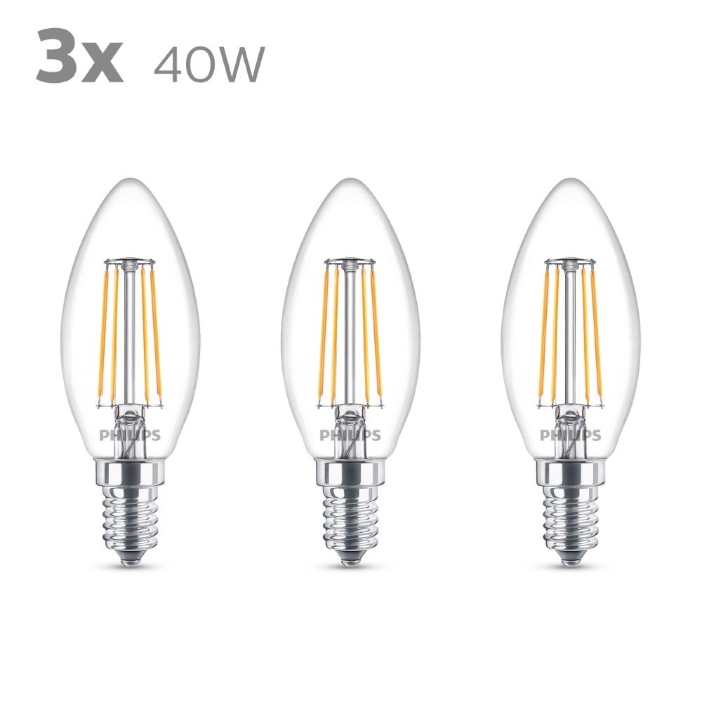 4,3W - E14 - 2700K - 470 lumen set van 3 Philips 8718699763817