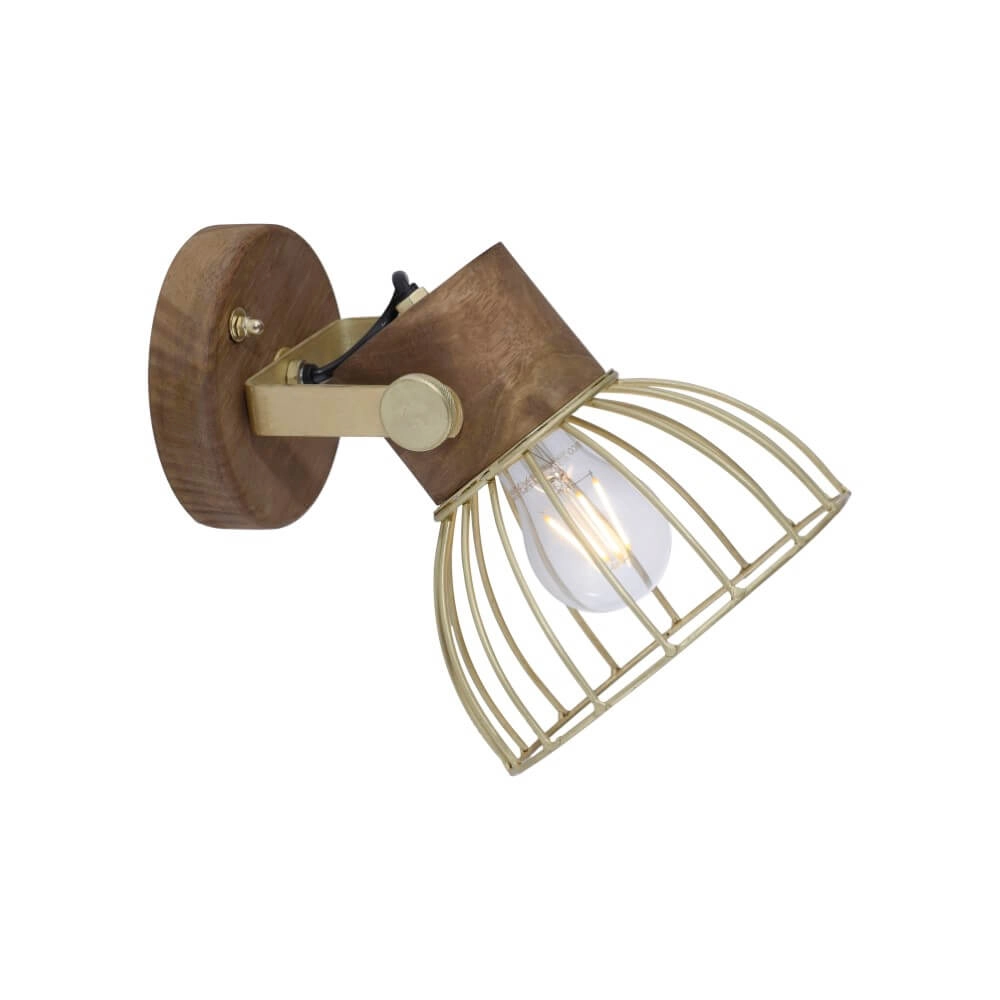 Wandlamp Alami bruin messing Just Light 4043689976217