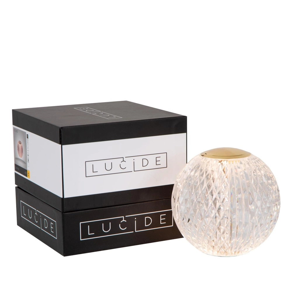 Gouden tafellampje Cintra oplaadbaar Ø 11cm - 2700K Lucide 5411212134493