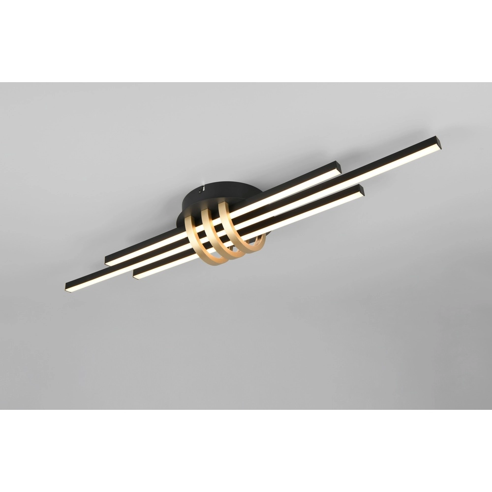 Plafondlamp Cinto design zwart met goud Trio 4017807612493