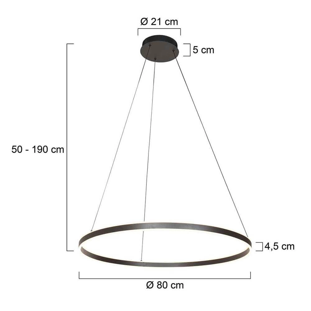 Design hanglamp Ringlux zwart Ø 80cm Steinhauer 8712746171570
