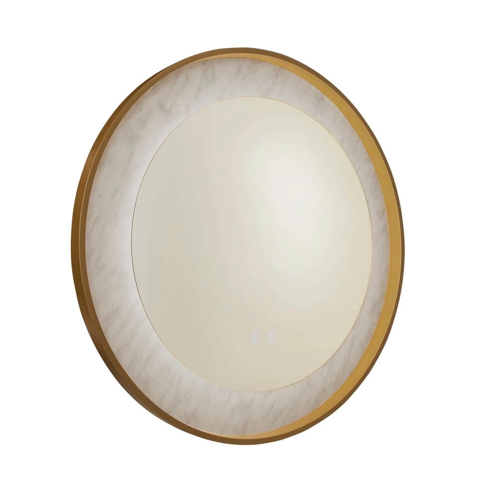 Badkamer spiegel Luxo goud met licht Searchlight 5053423272108