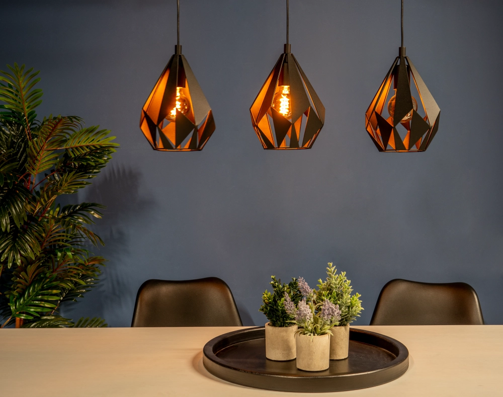 Zwarte hanglamp Carlton 5 3-lichts Eglo 9002759437015