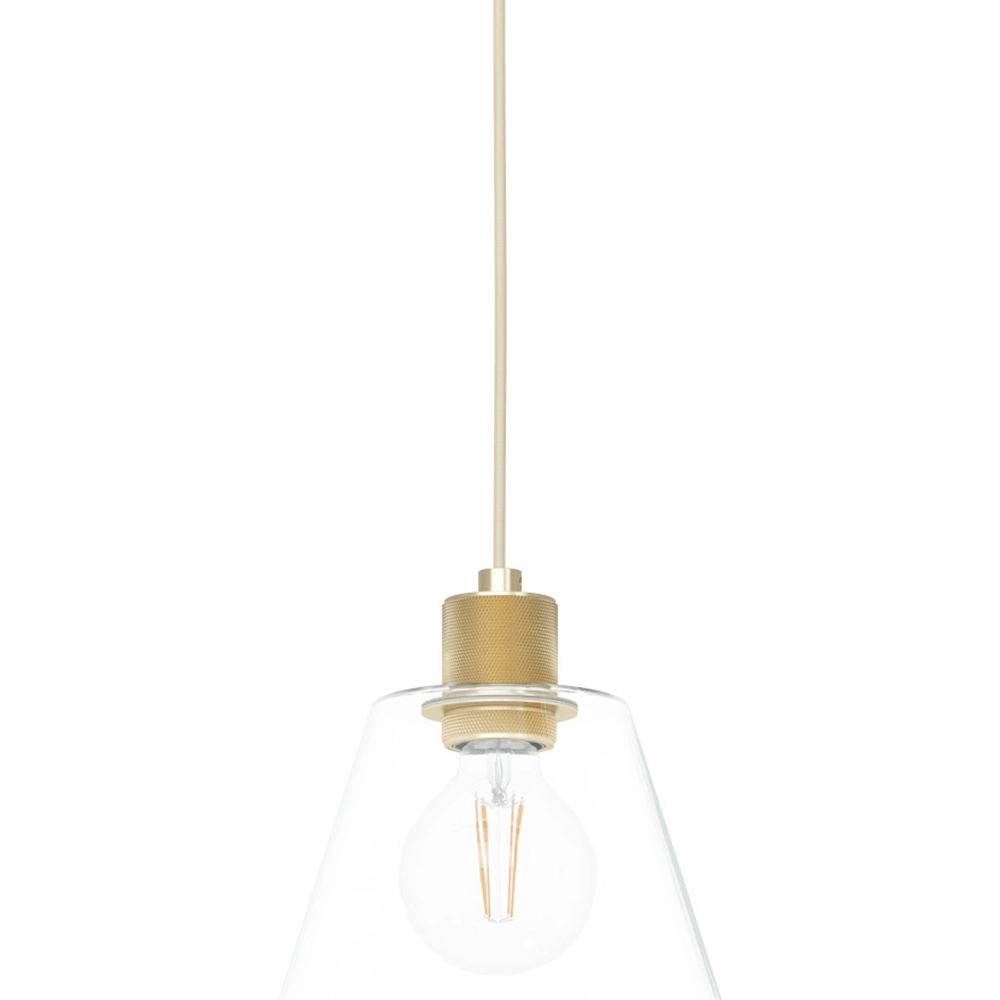 Glazen hanglamp Copley goud met glas