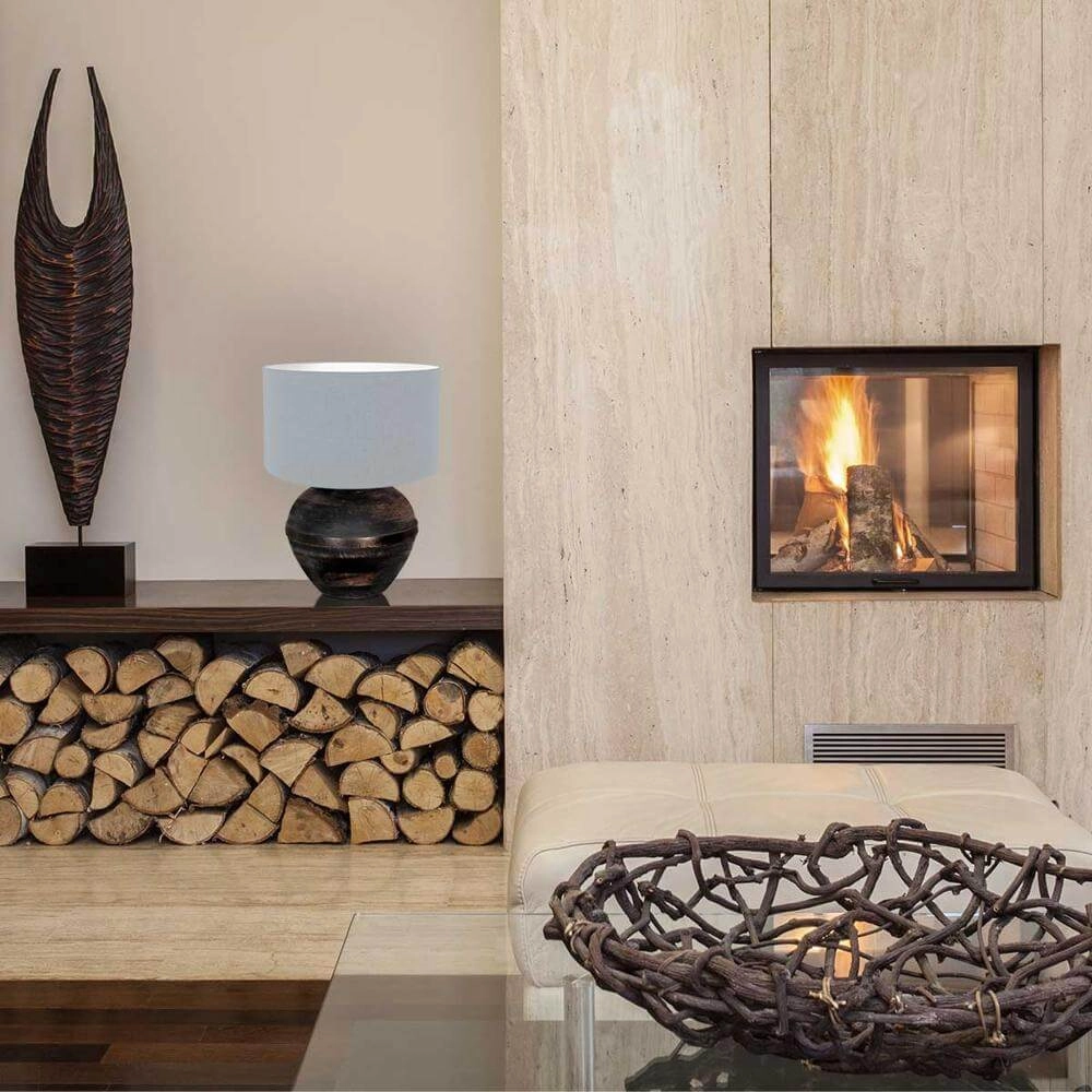 Tafellamp Lyons zwart met lichtblauwe kap 57cm Steinhauer 8712746175158