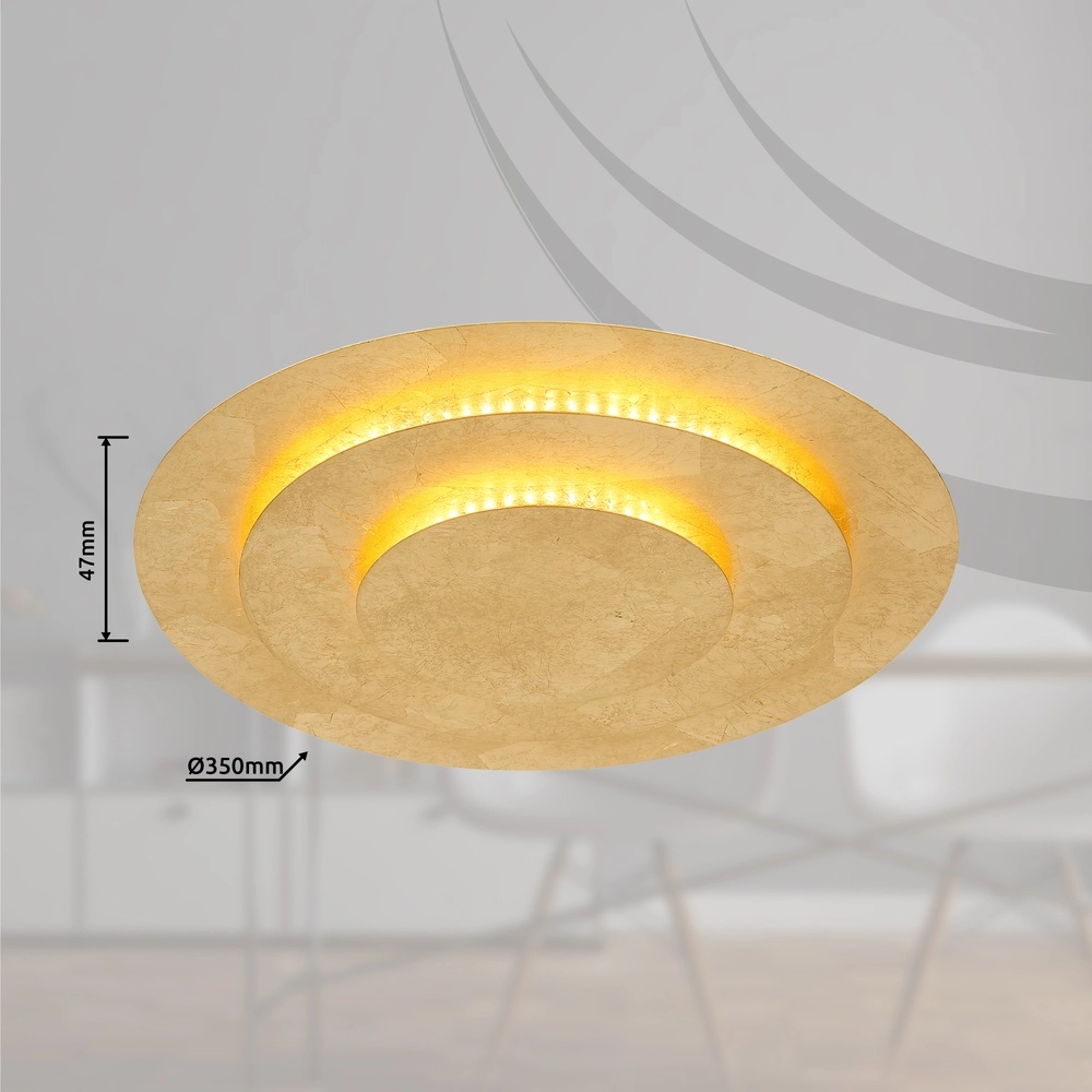 Gouden plafondlamp Heda Ø 35cm Globo 9007371446537