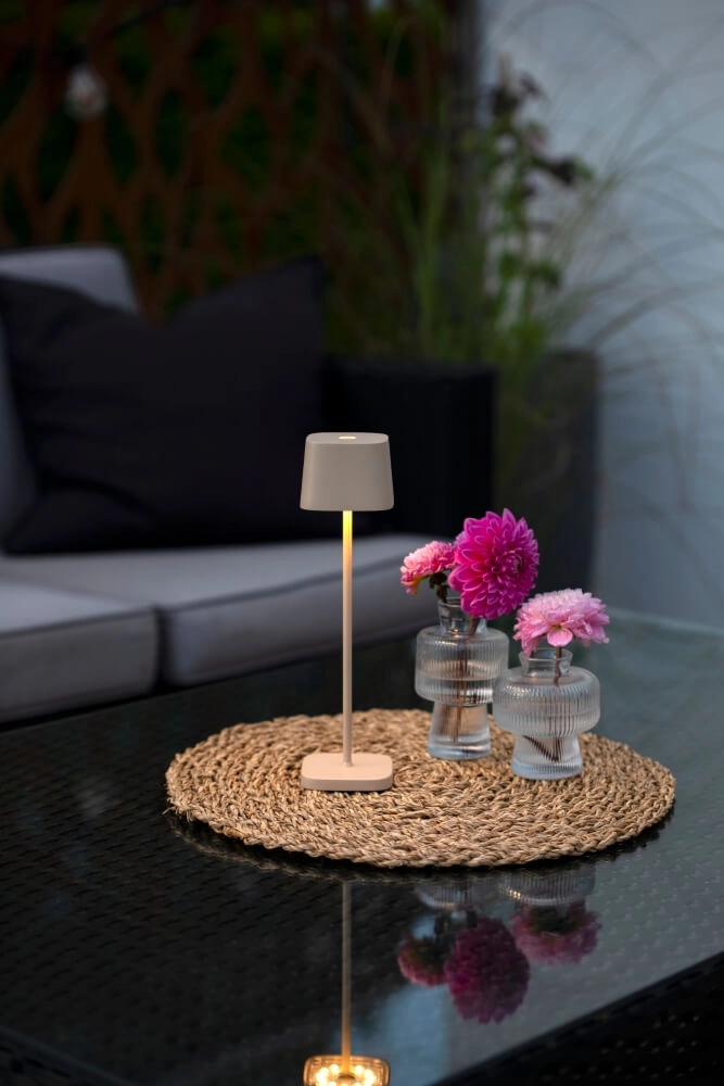 Oplaadbare tafellamp Capri mini zand bruin KonstSmide 7318307829334