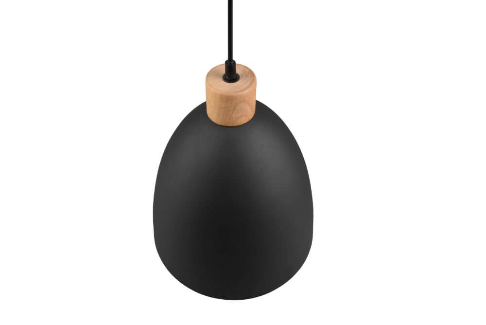 Hanglamp Jagger zwart met houtbruin Trio 4017807503197