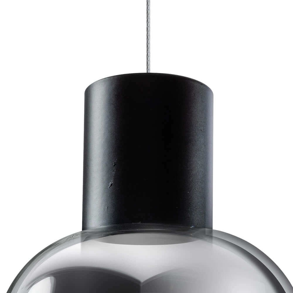 Glazen hanglamp Gary zwart met smoke glas ETH 8720195302193