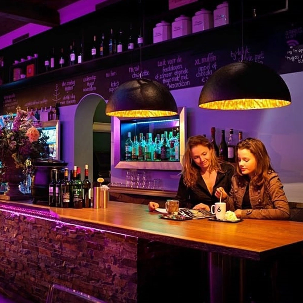 Stoere hanglamp Mezzo Tondo 50cm zwart met goud ETH 8718226342188