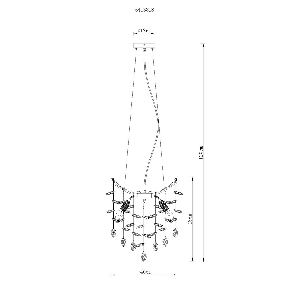 Hanglamp Queena zilvergrijs Ø 40cm Globo 9007371522675