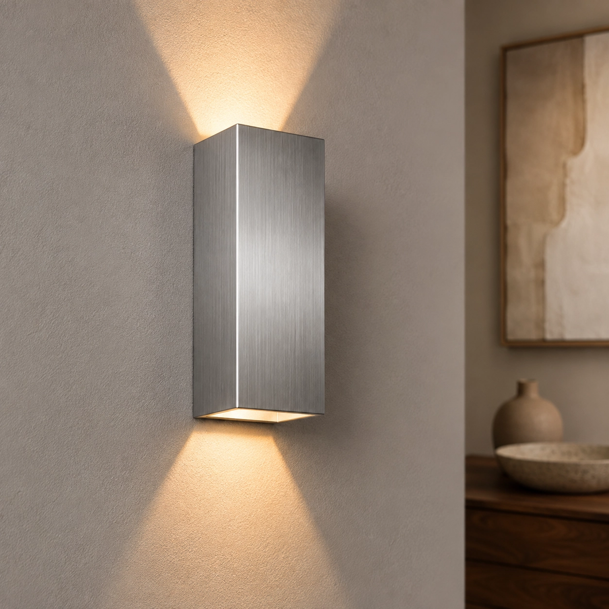 Led muurspot Vegas250 Up - Down 2x4w - 2700K - 25cm grijs
