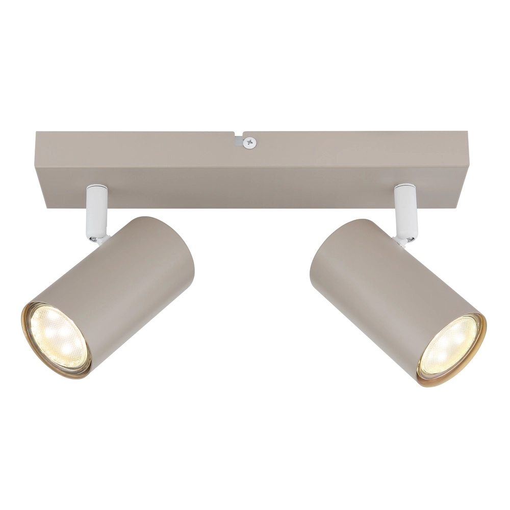 2-lichts plafondspot Robby zand bruin Globo 9007371566457