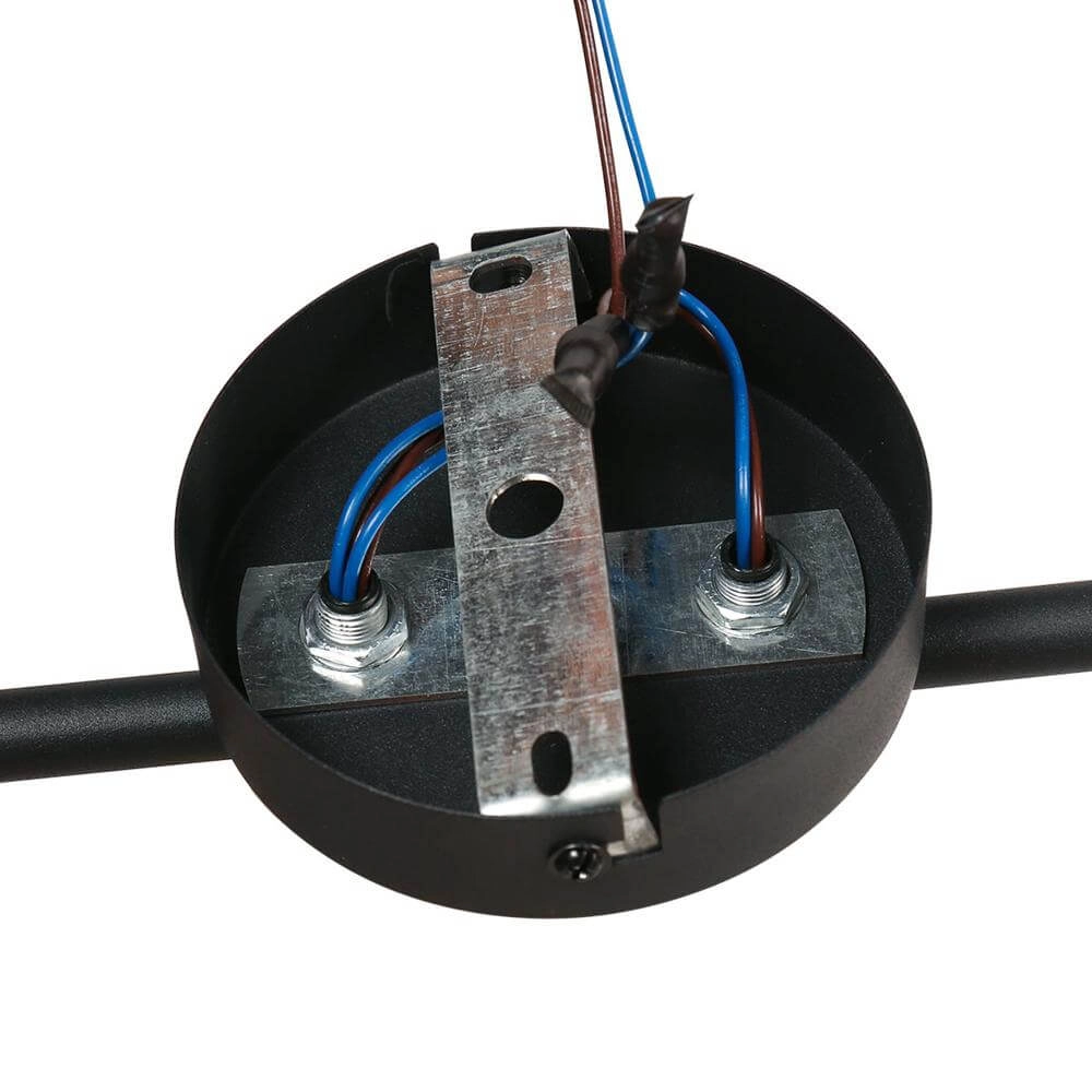Plafondlamp Bambus zwart met bamboe 2-lichts Steinhauer 8712746171419