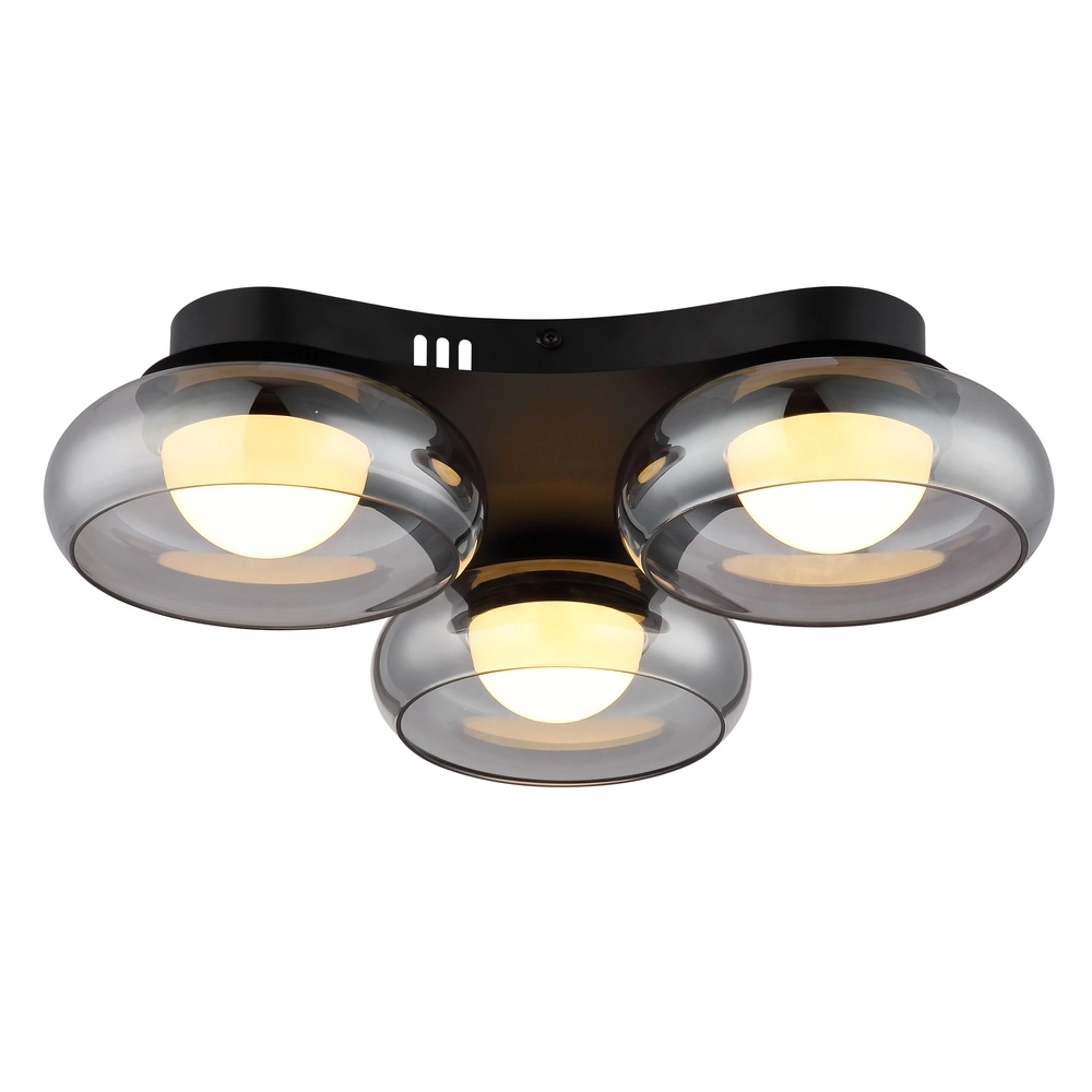 Design plafondlamp Carlene 3-lichts zwart Globo 9007371572175