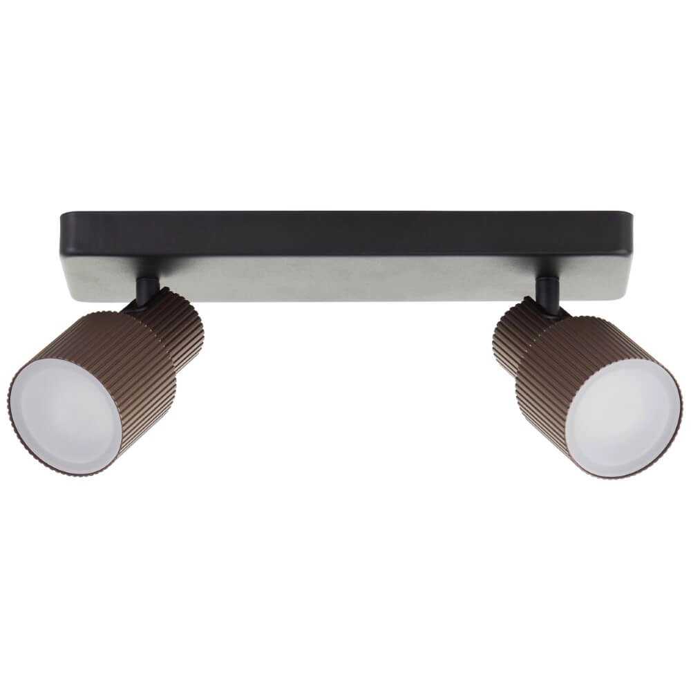 2-lichts opbouwspot Cadiz zwart met brons Brilliant 4004353441271