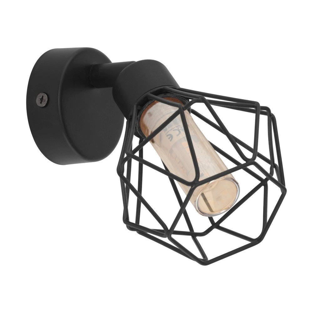 Spot Zapata 1 zwart met amberglas Spot Zapata 1 zwart met amberglas