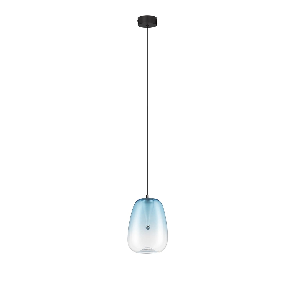 Design hanglamp Oblo 1-lichts blauw glas Lyora 5212017474117