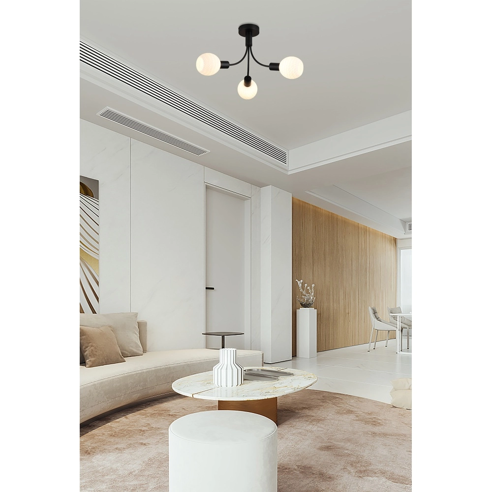 Plafondlamp Nova zwart 3-lichts Searchlight 5053423301297