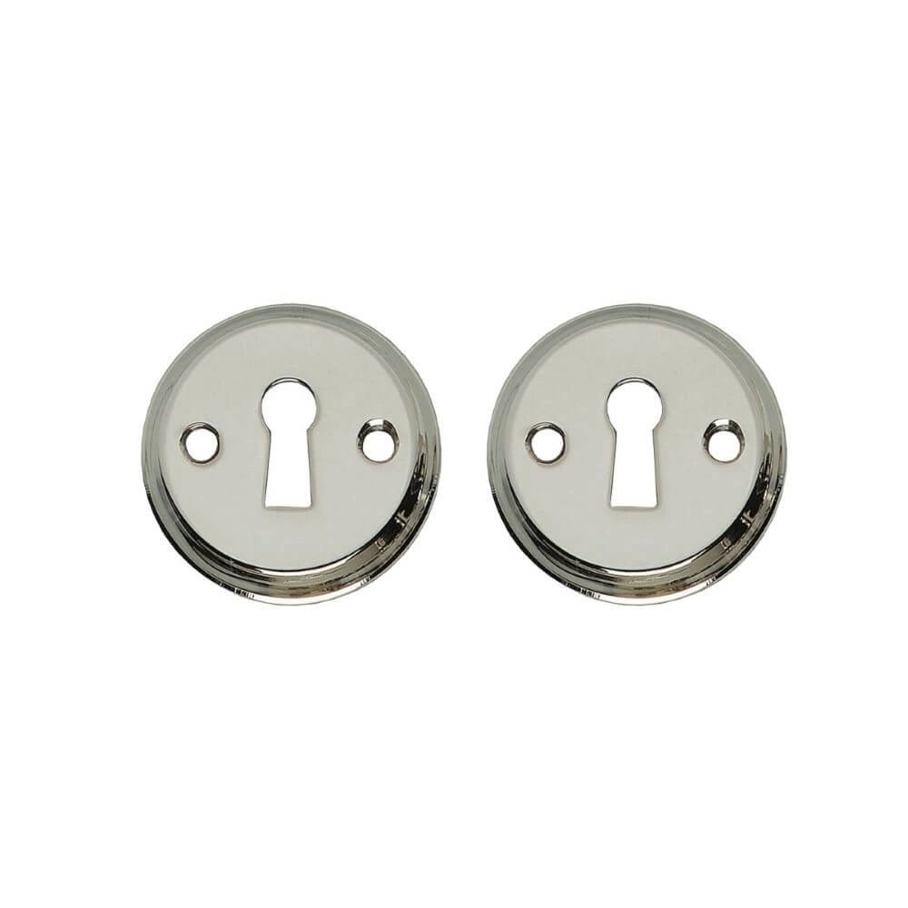 Set van 2 sleutelrozetten Tira rond nikkel schroef