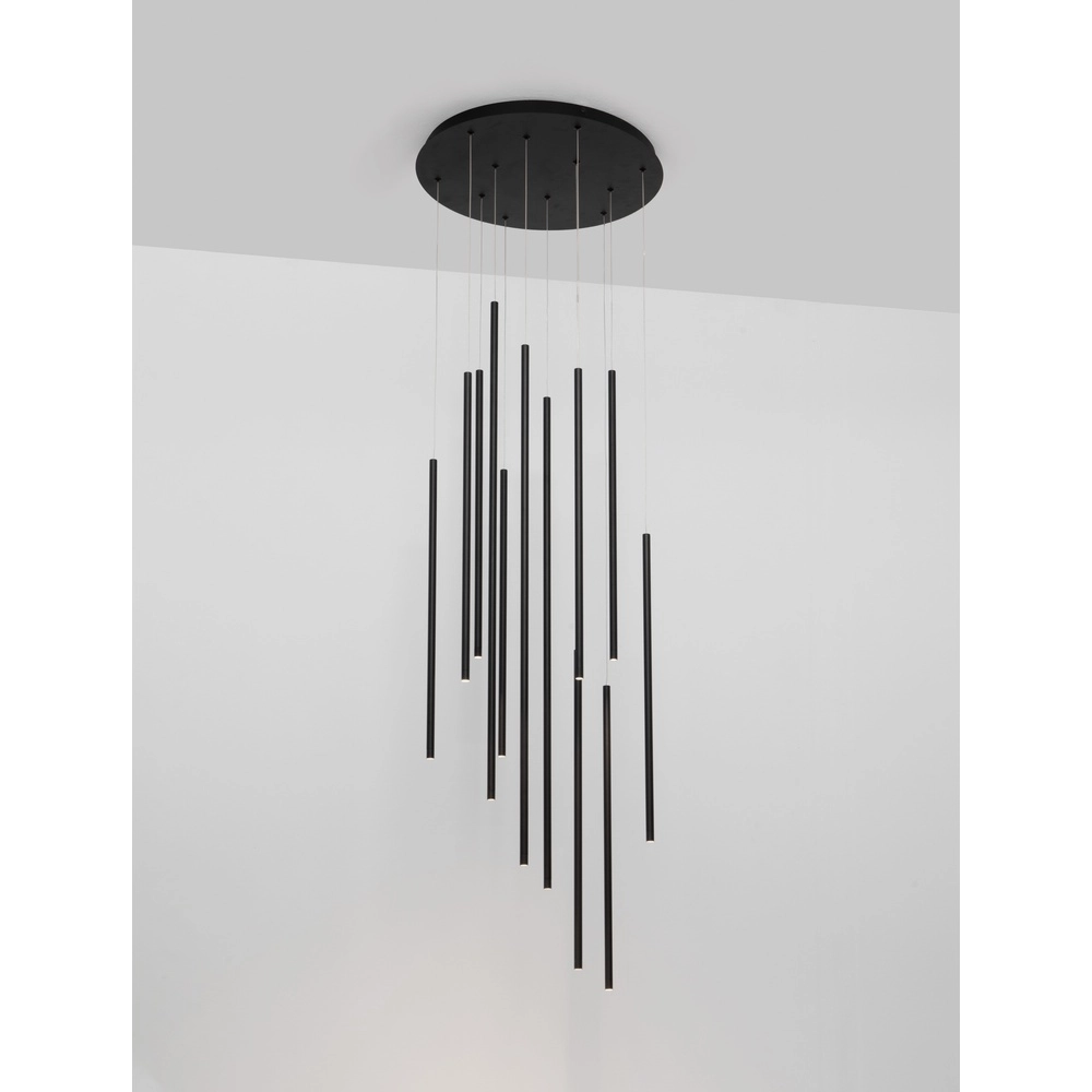 Design hanglamp Elettra 12-lichts zwart Lyora 5212017446060