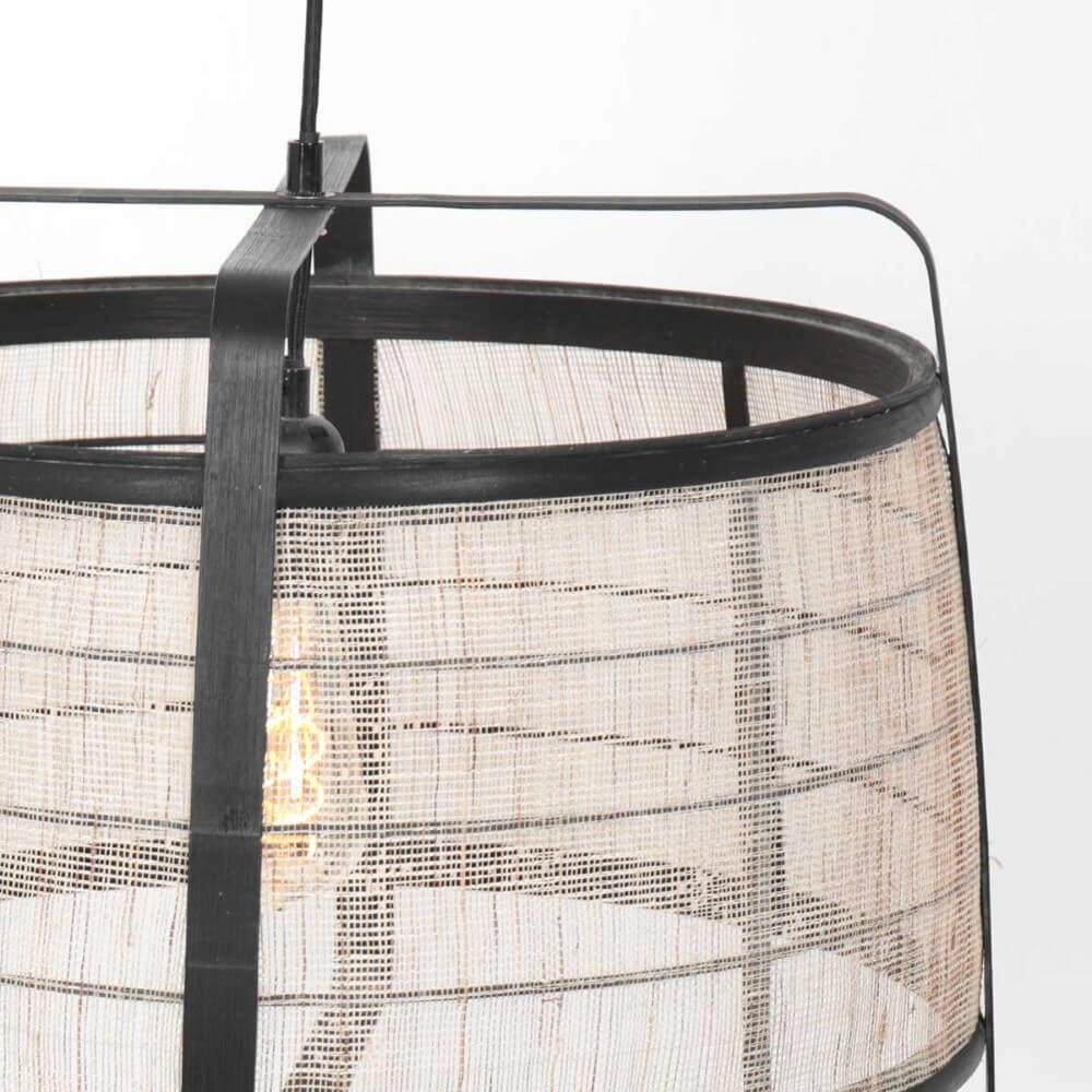 Zwart houten hanglamp Capors Ø 48cm Steinhauer 8712746166637