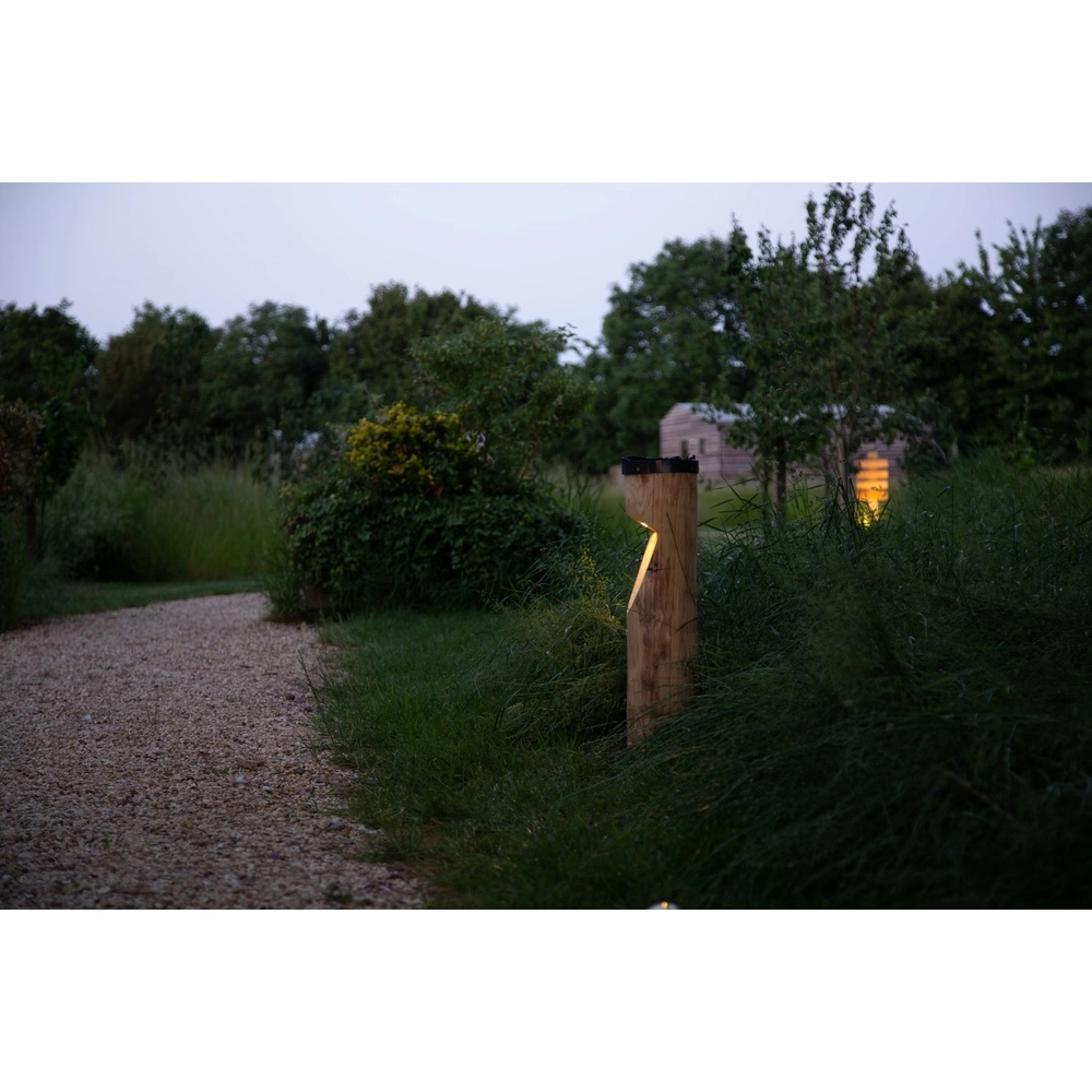 Houten solar padverlichting Bosco Solar Kastanje - 65cm - 2700K