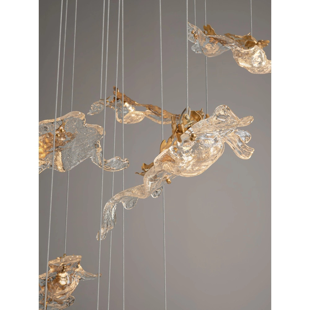 Gouden hanglamp Avesa met helder glas Ø 100cm Lyora 5212063500440