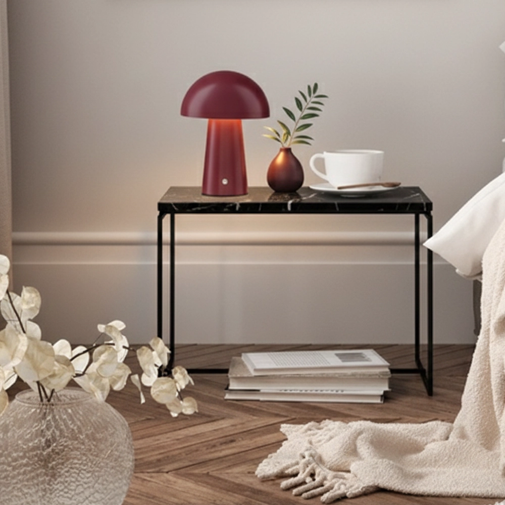 Oplaadbare tafellamp Ande bordeaux rood