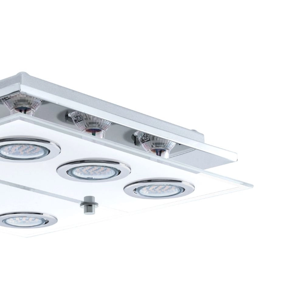 Led plafondlamp Cabo Square 6x3w - 3000K - 34cm chroom Eglo 9002759309329